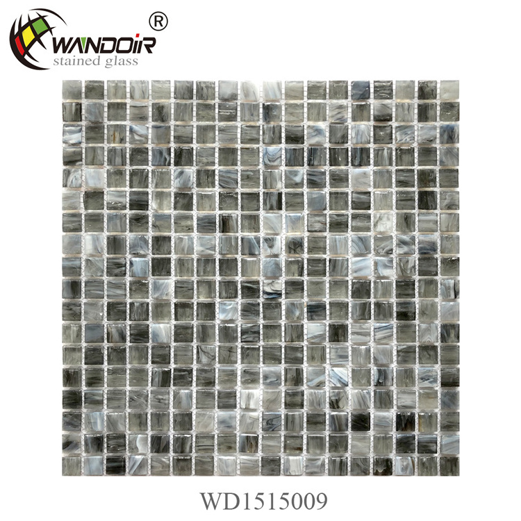 260 Pieces/200g Glass Square Mosaic Tiles for Crafts, Colorful Stained Glass Pieces for Mosaic Projects, 1x1 cm (Grey Green)