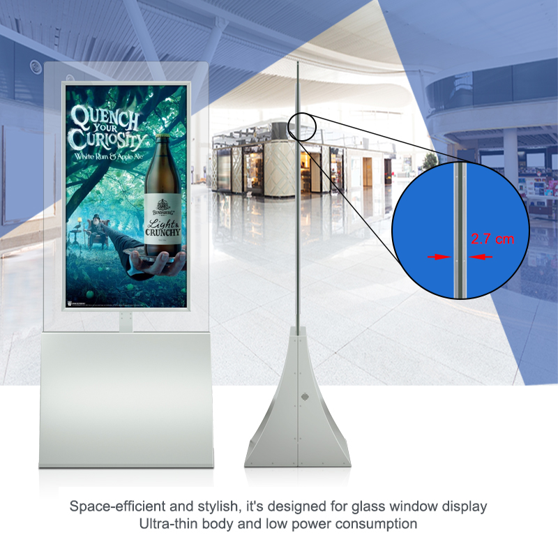 Semi outdoor Lcd Display Digital Signage With Double Sided Dual Hanging Screen Shop Video Player Window Advertising Display