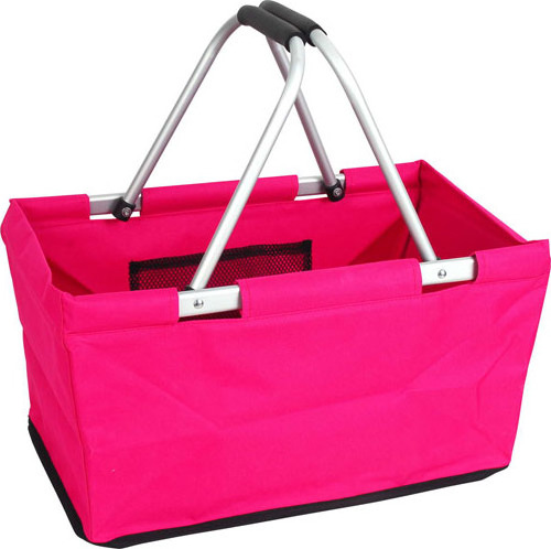 Tote Bag  Cheap Supermarket Fold Collapsable Aluminum Picnic Shopping Basket