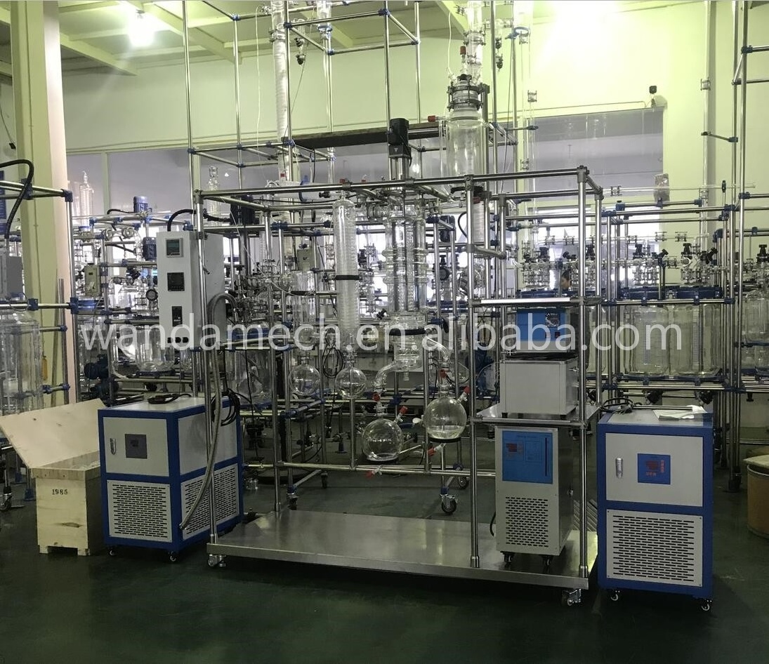 Laboratory Glassware Distillation Apparatus Plant Herb Oil Alcohol Extracting Wiped Film Molecular Distillation Equipment