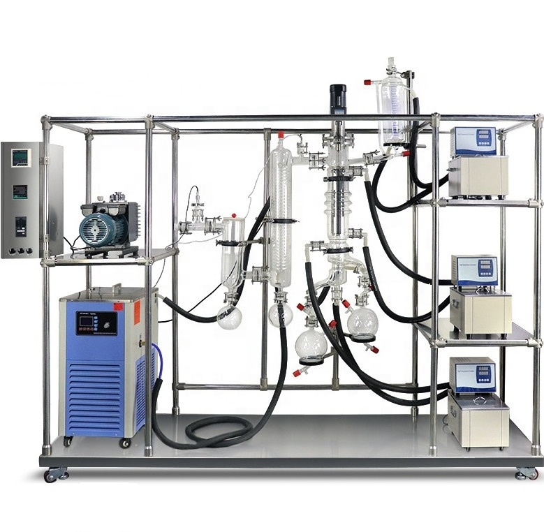 Laboratory Glassware Distillation Apparatus Plant Herb Oil Alcohol Extracting Wiped Film Molecular Distillation Equipment