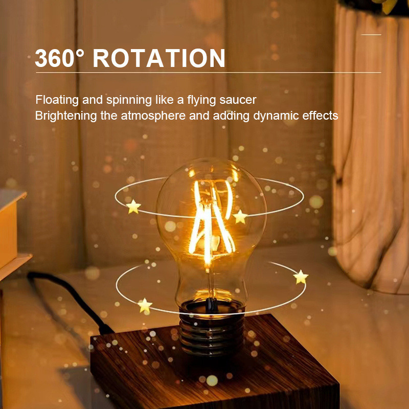 Creative levitation levitating bulb 360-degree rotation home bedside lighting decor wireless charging night table light lamp