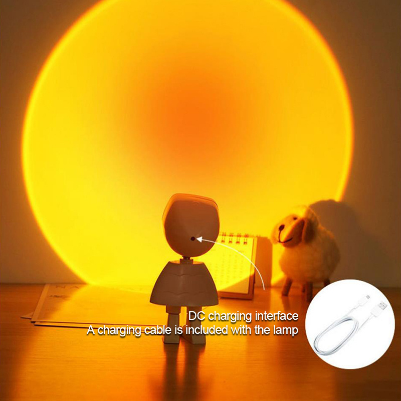 Sunset Photography afterglow projector USB rechargeable home bedroom lighting astronaut decorative moon night table light lamp