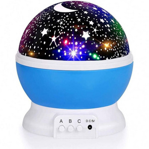 Children's Nightlight projector rotates 360 degrees - 4 LED bulbs with 12 light color changes with USB cable romantic nightlight