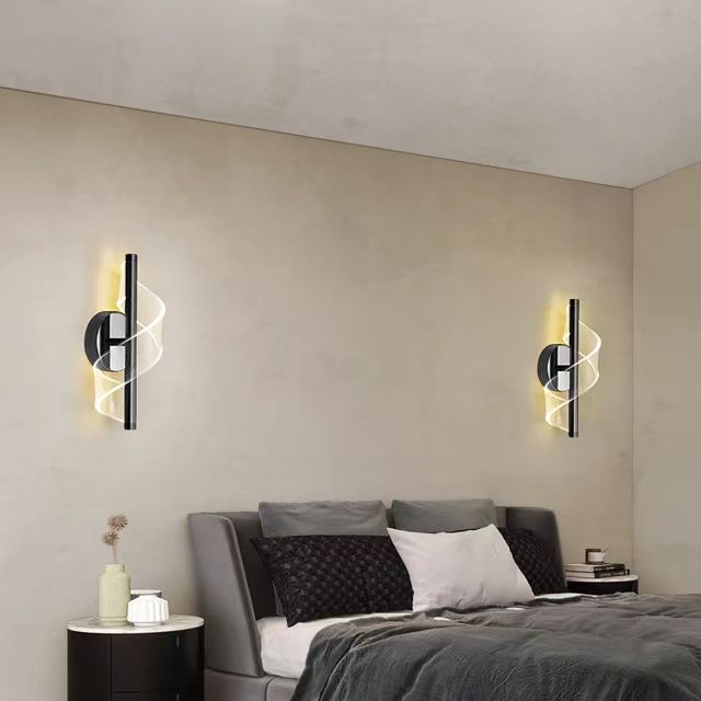 Modern Interior Indoor Lamp Sconce acrylic Lights gold metal Hotel Home Bedroom bedside Decorative lighting led Wall light Lamps