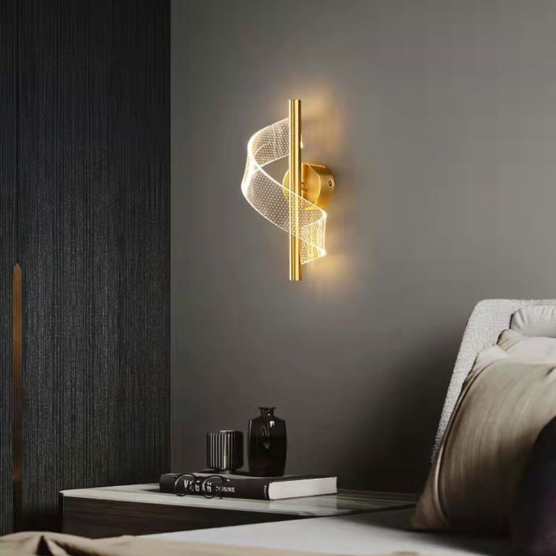 Modern Interior Indoor Lamp Sconce acrylic Lights gold metal Hotel Home Bedroom bedside Decorative lighting led Wall light Lamps