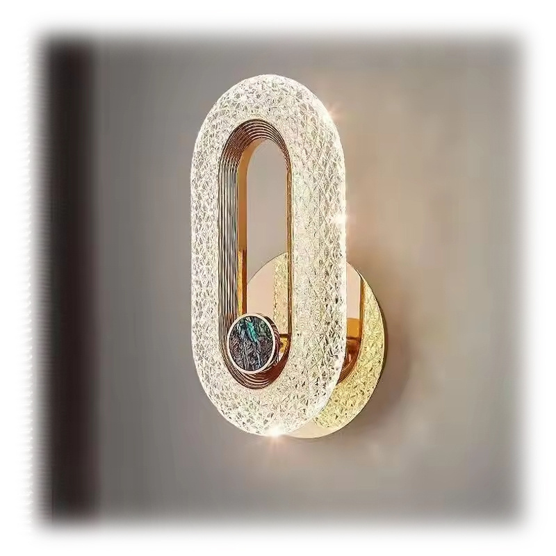 Luxury Nordic Crystal Home Decoration Wall Sconce for Bedroom Bedside living Room Aisle Indoor Lighting LED Wall Lamp