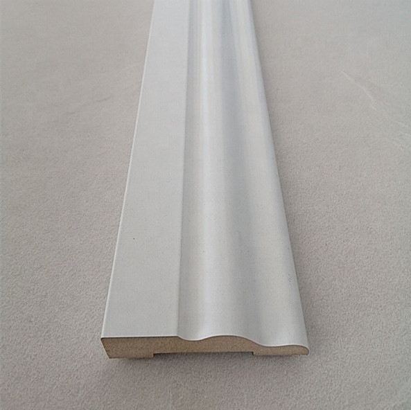 mdf baseboard / white primed base molding / skirting lines baseboard