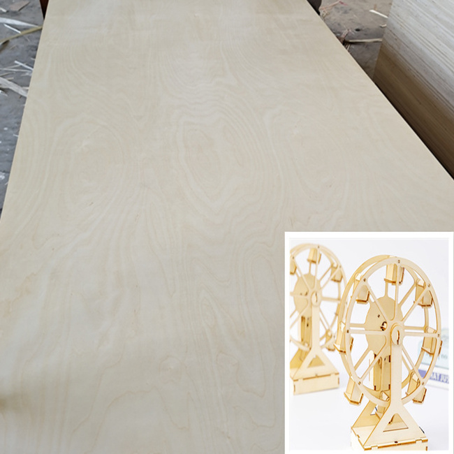 high quality and cheap price 2mm 3mm 5mm 6mm poplar core basswood veneer laser cut plywood for making gifts