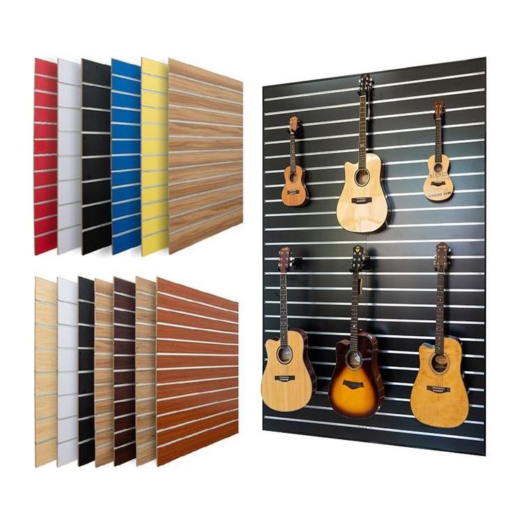 15mm/18mm  fibreboard wall retail display mdf board slatwall panel/ slotted mdf board for display racks