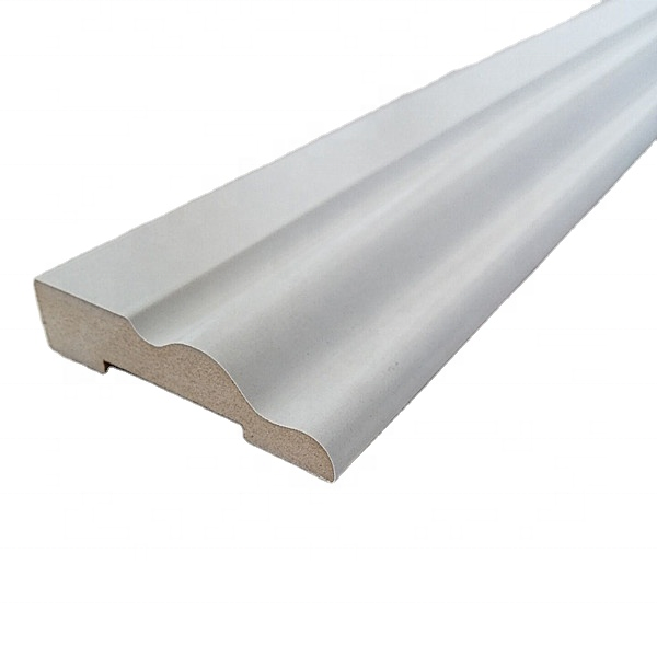 mdf baseboard / white primed base molding / skirting lines baseboard