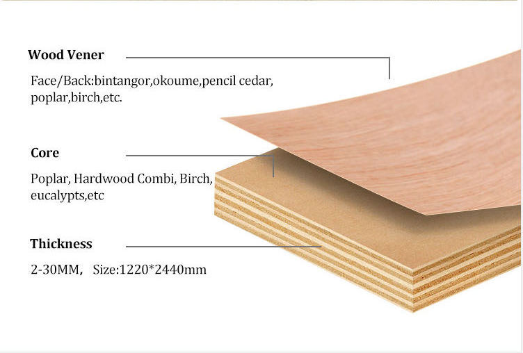 Plywoods 3mm to 25mm birch/osb/poplar/pine wooden panel hardwood plywood film faced plywood construction fancy plywood