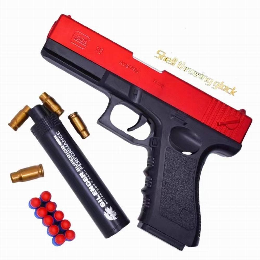 2022 New M1911 Glock Soft Bullet Toy Gun Shell Ejection Foam Darts Blaster Pistol Manual Airsoft Gun With Silencer For Kid Adult