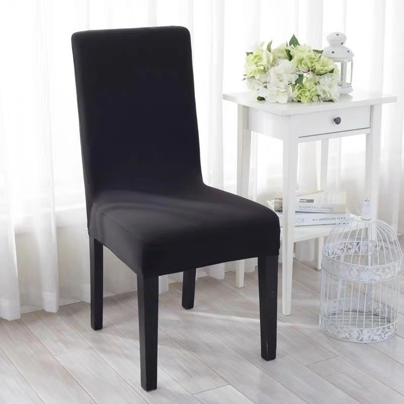 High Quality Hotel Stretchable Spandex Chair Seat Cover Elastic Cheap Black Chair Covers For Plastic Chairs Seat Protector