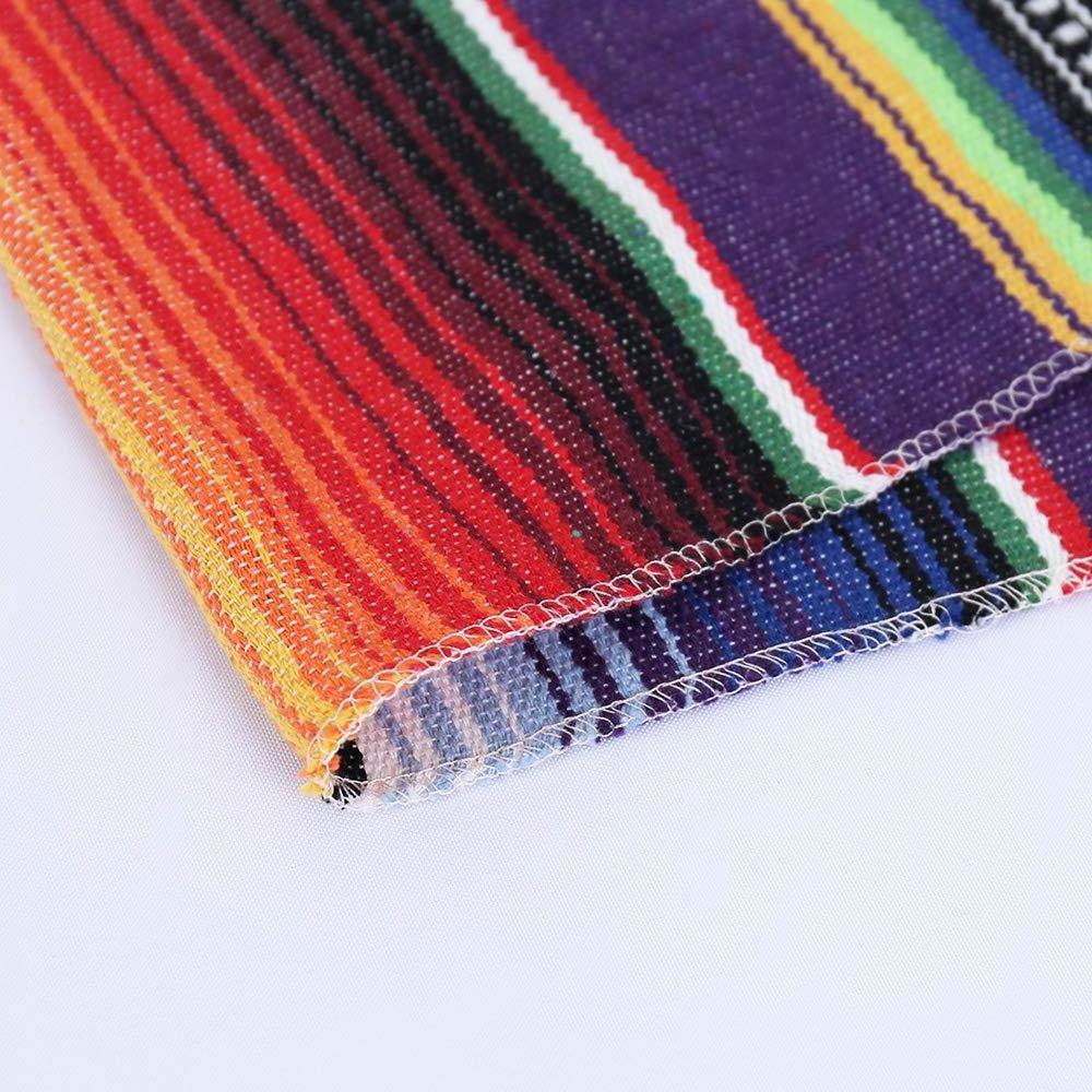 wholesale High Quality Mexican Table Runner Tablecloth Modern Cotton Stripe Rainbow Table Runner for Wedding Decoration