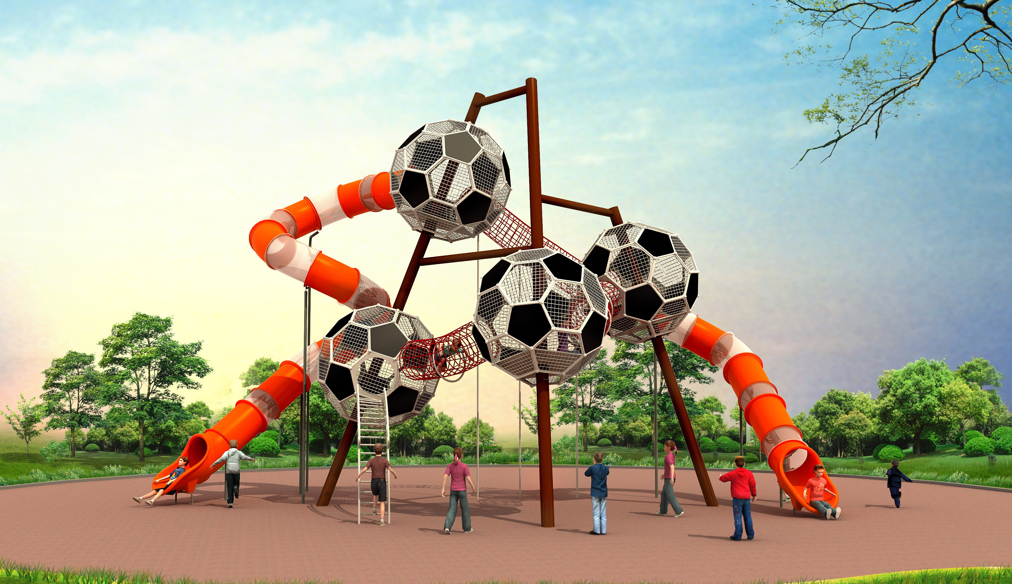 Kids outdoor school yard toys playground football tower series playsets outdoor children playground