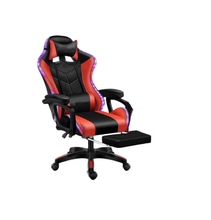 Luxury Gaming Gamer Computer Chair Gaming Massage Pu Leather LED Racing Gamer Chair With Footrest