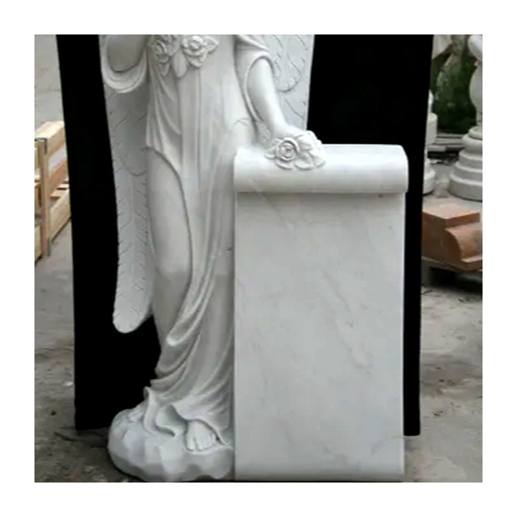 Luxury Granite Marble Tombstone Decorations Sitting Little Angel Headstones For Babies With Good Price