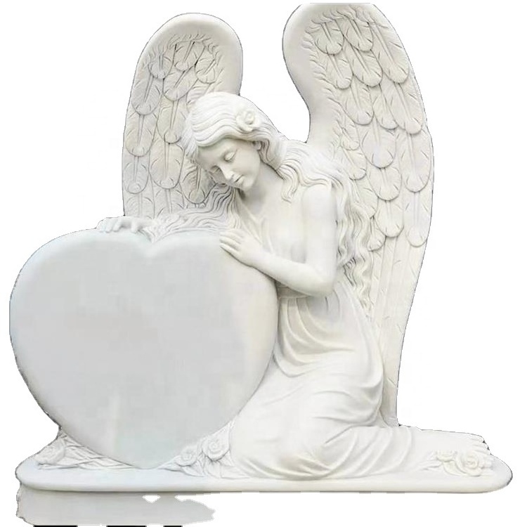 JK Natural Marble Hand Carved pink granite angel headstones stone tombstone and monument