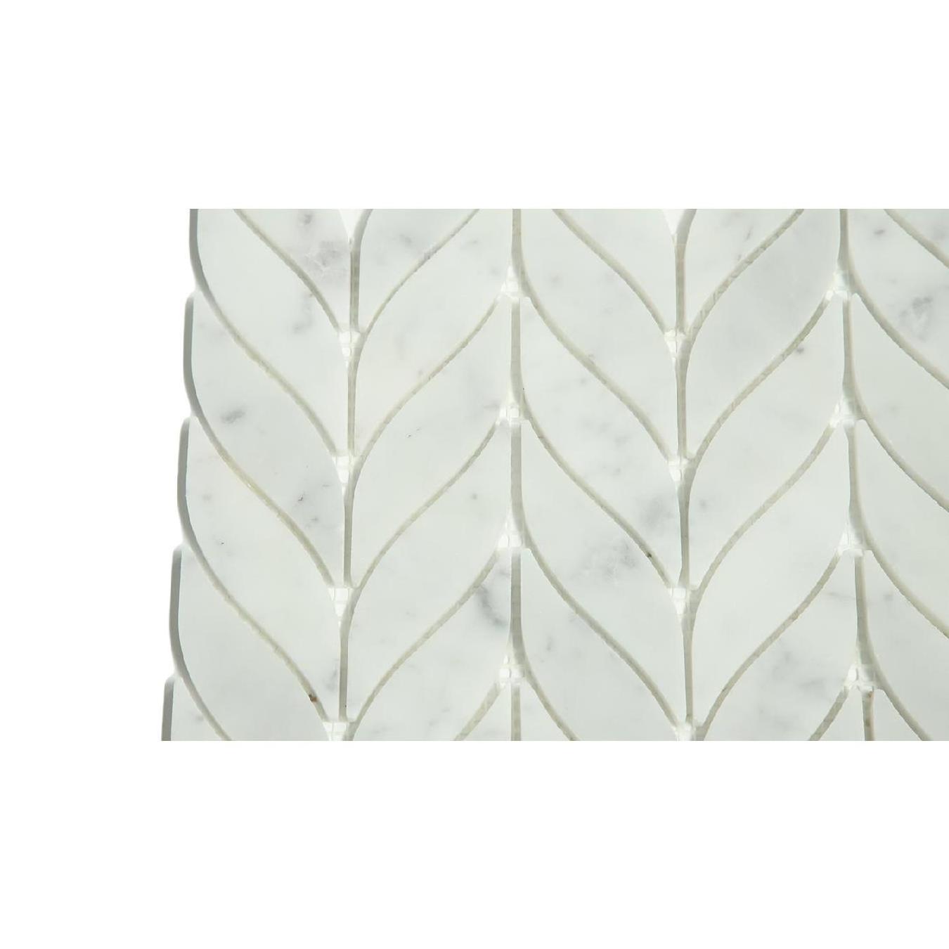 JK White Marble Herringbone Silver Aluminium Self Adhesive Mosaic Tile for Kitchen Backsplash