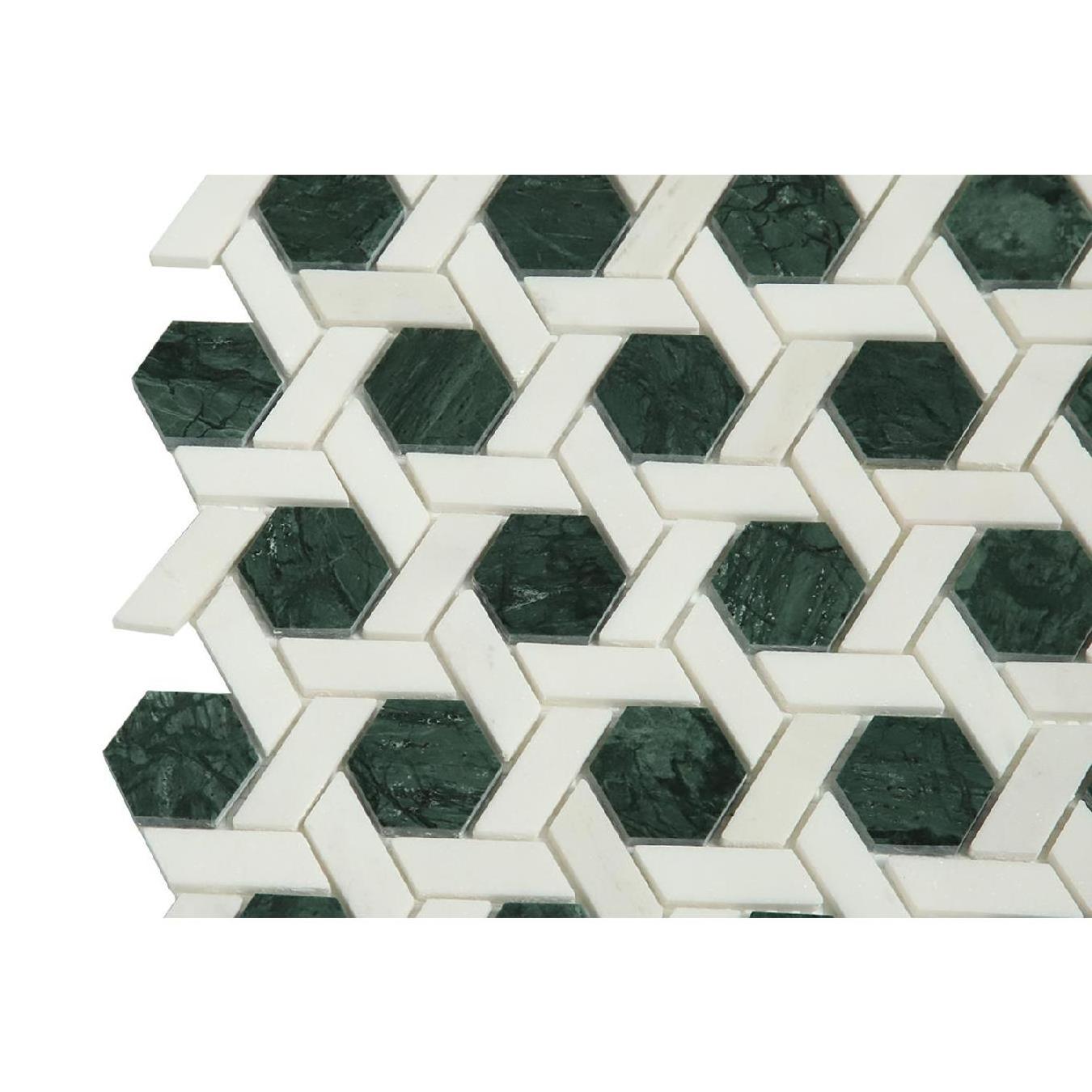 JK White Marble Herringbone Silver Aluminium Self Adhesive Mosaic Tile for Kitchen Backsplash