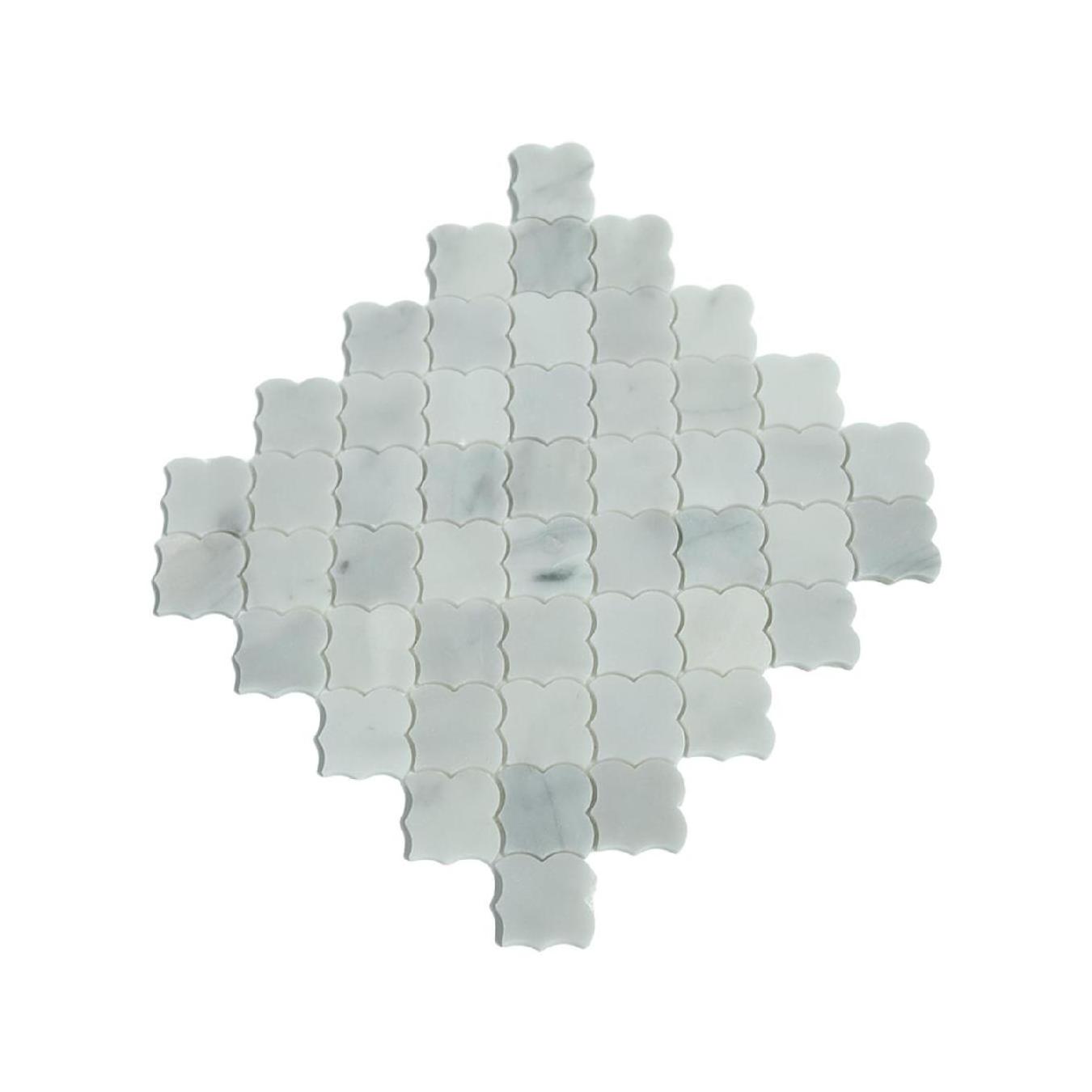 JK wall tile design wall decoration Irregular natural white gray marble outdoor stone mosaic tile