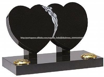 JK flower carved double heart Tombstones Monument  headstones