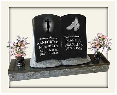 JK Book Memorial Headstones Customized Size Granite Tombstone Polished Surface Headstones Monument Stone