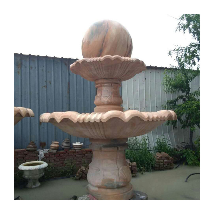 JK Outdoor Hand Carved Stone Granite Floating Sphere Marble Ball Water Fountain