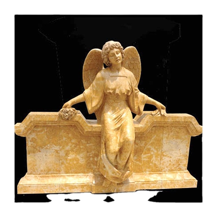 JK Natural Marble Hand Carved pink granite angel headstones stone tombstone and monument