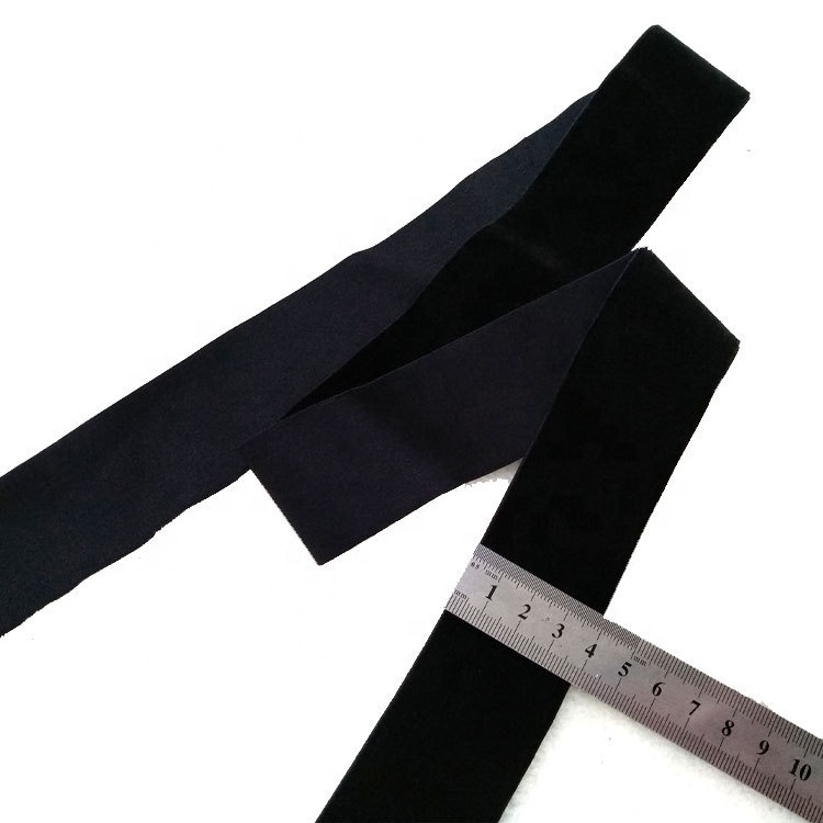 RIBBONS Velvet Ribbon Patterned Elastic Ribbon Colorful Solid Color Polyester Single Face High Stretch Velvet 1-4CM Width Black