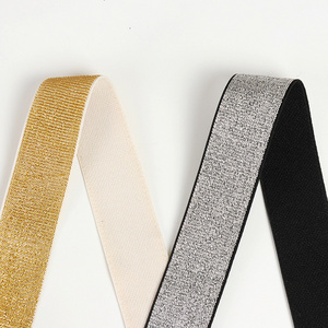 Glitter Metallic Elastic Bands Spandex Glitter Web Band Jacquard Sustainable Shoes DIY Crafts Gold Metallic Yarn 3000mts Sewing