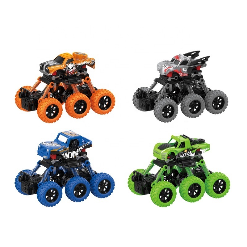 Hot-Selling Product Friction Die-Cast Inertia Six Wheels 4WD Off Road Toy Car Mini Vehicle Friction Toy