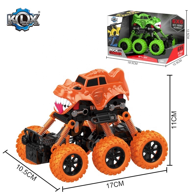 Children Six Wheels Drive Monster Model Pull Back Off-Road Car Inertia Mini Vehicle Toys Frictional Car