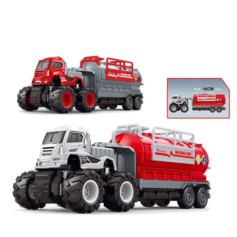 KLX 1:43 Boy Toys Alloy Car Truck Inertial Friction Toy Fire Engine Diecast Toys Truck For Kids Children