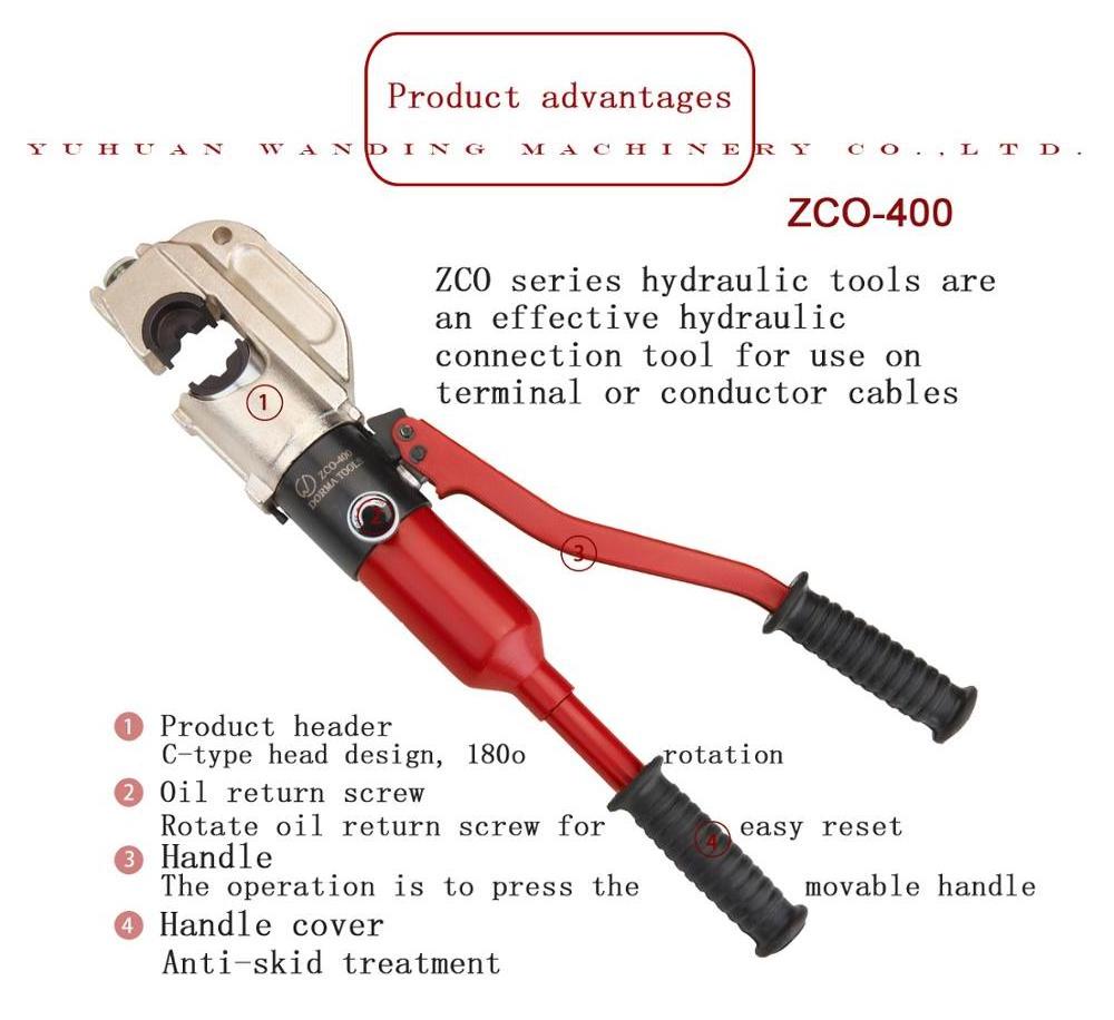 ZCO-400 Hydraulic Wire Cable Lug Terminal Crimper Crimping Tool