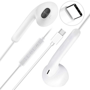 In Ear Earphone With Mic Earbuds Stereo Type-c Headphone Wired For Iphone Android