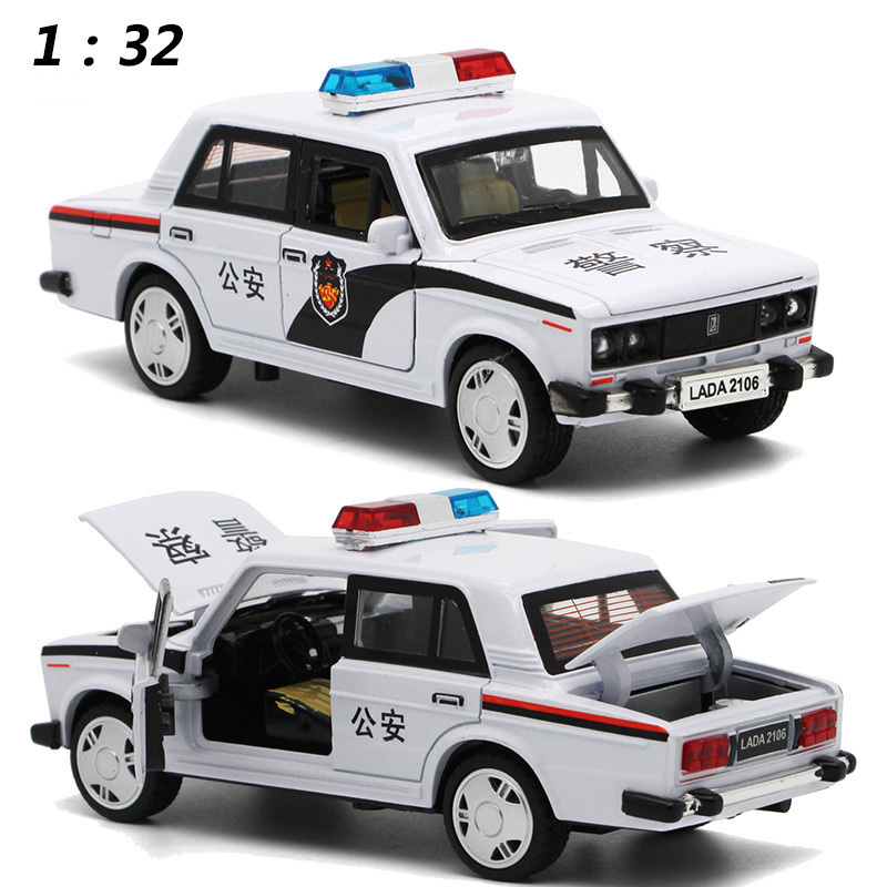 Toys for boys gift birthday kidpull back car alloy diecast police car model diecast classic lada cars hi