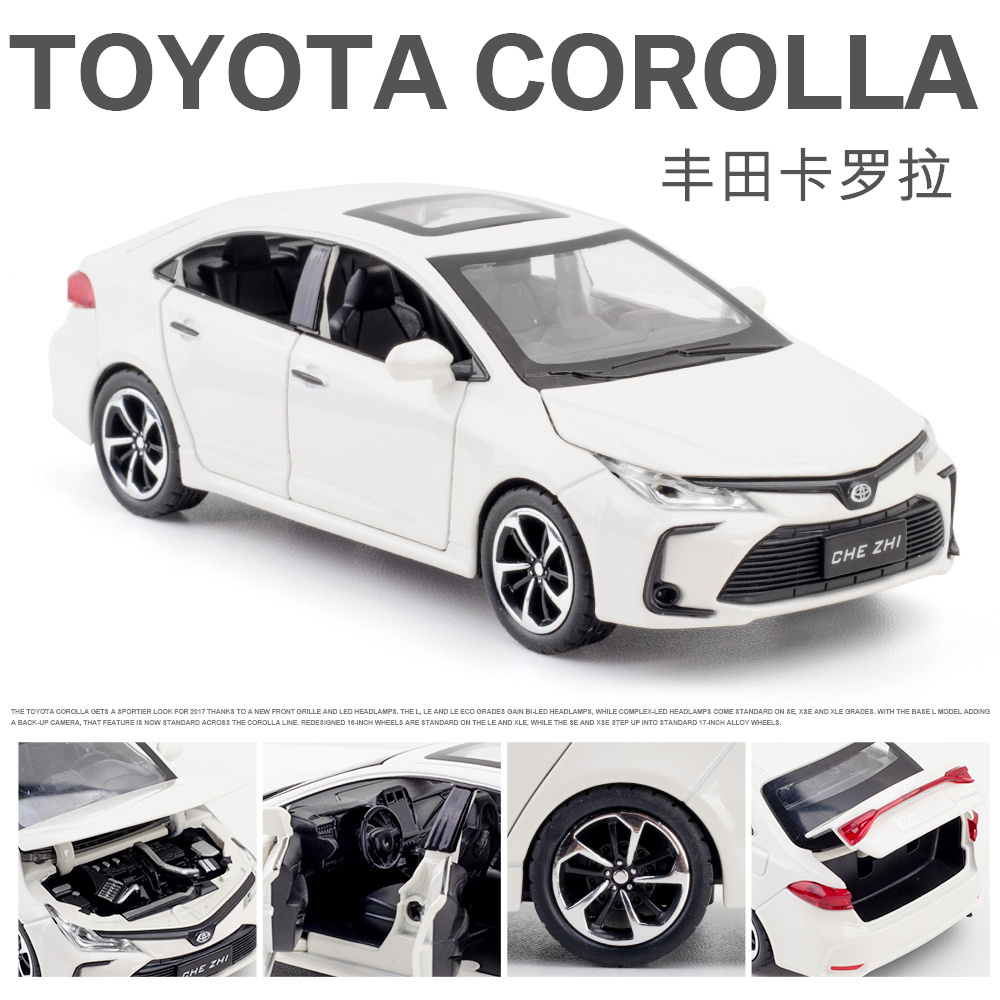 New product collection recommendation 1/32 Corolla die-casting model car toy pull back sound and light die-casting toy car