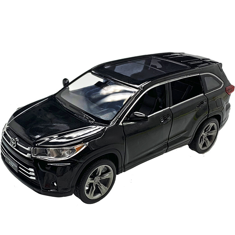 Kid toys for boys kids birthday gift 1:32 diecast car model pull back car Toyota Highlander alloy model hi