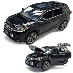 Kid toys for boys kids birthday gift 1:32 diecast car model pull back car Toyota Highlander alloy model hi