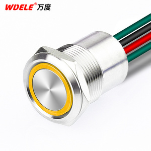 19mm 10A high power mechanical metal push with ring LED power supply button switch remote control