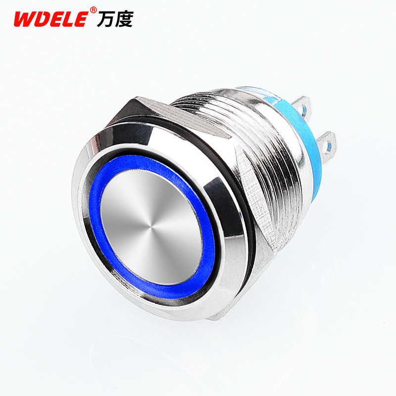 19mm 10A high power mechanical metal push with ring LED power supply button switch remote control