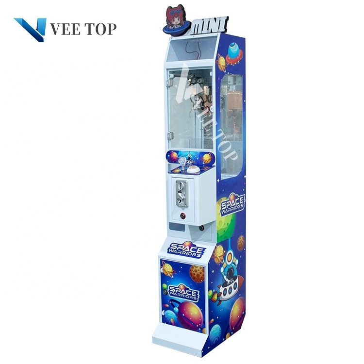 wholesale small toy mini doll machine coin operated crane claw game machine for kids with US dollar bill acceptor credit card