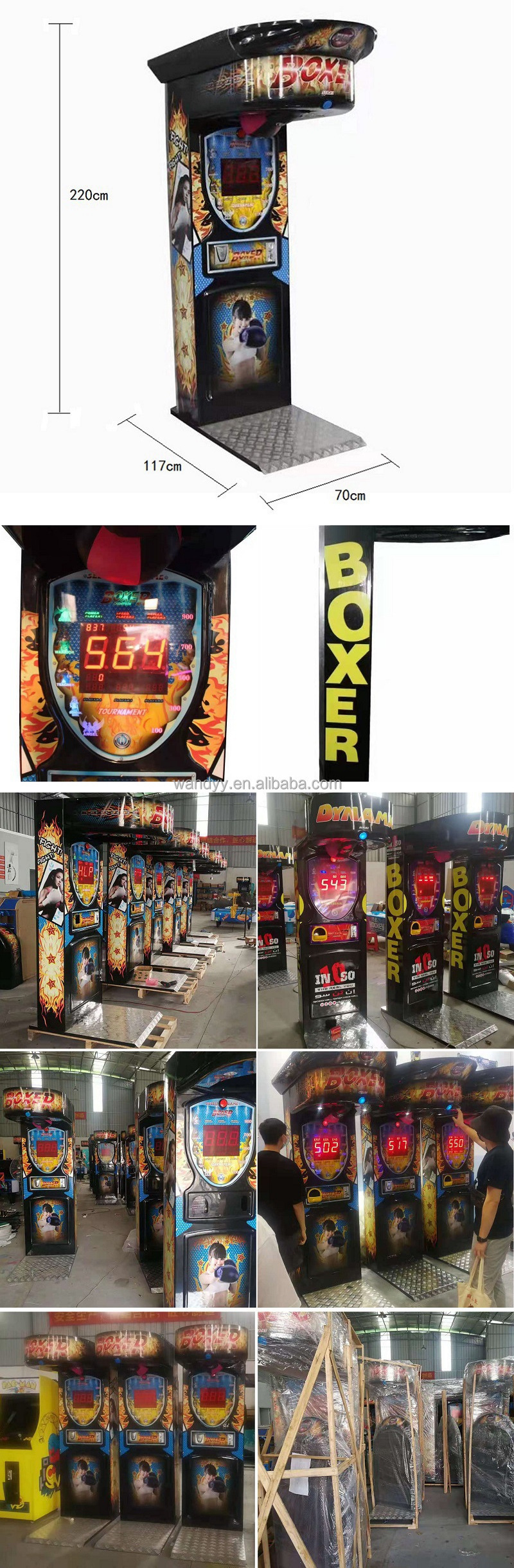 indoor amusement park adult coin operated sport arcade boxing games punch game machine