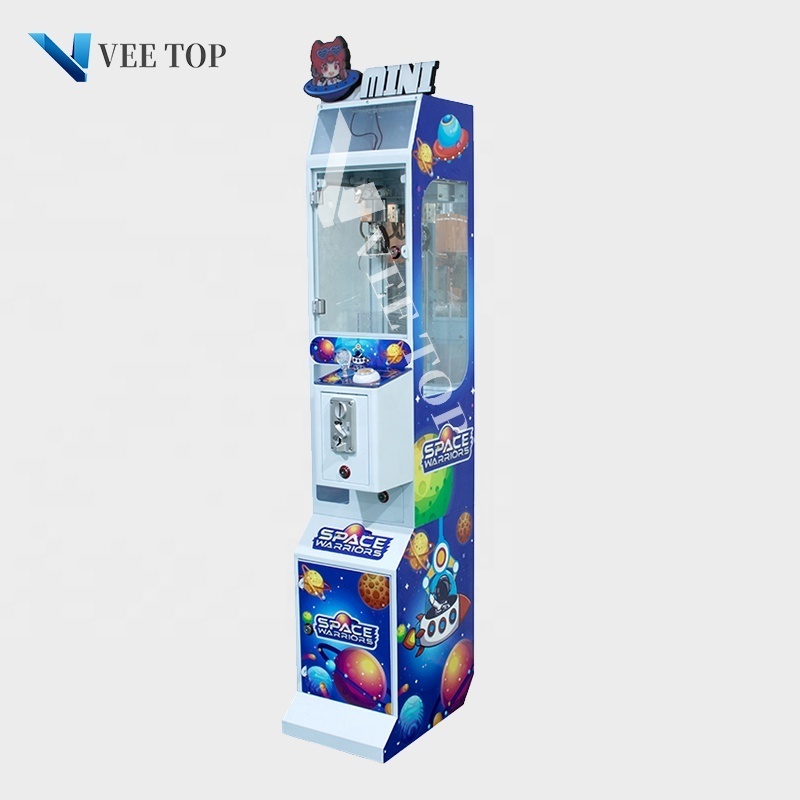 wholesale small toy mini doll machine coin operated crane claw game machine for kids with US dollar bill acceptor credit card