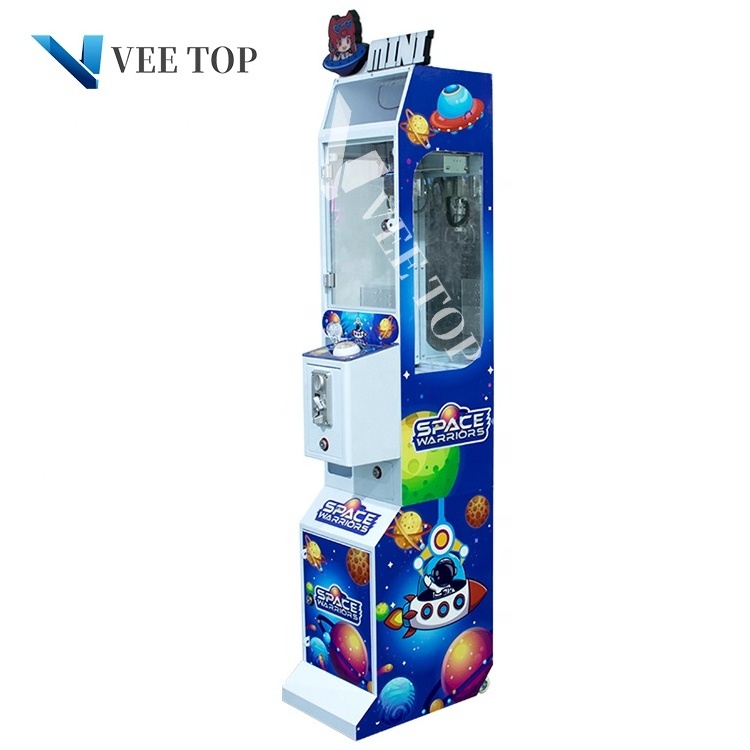 wholesale small toy mini doll machine coin operated crane claw game machine for kids with US dollar bill acceptor credit card