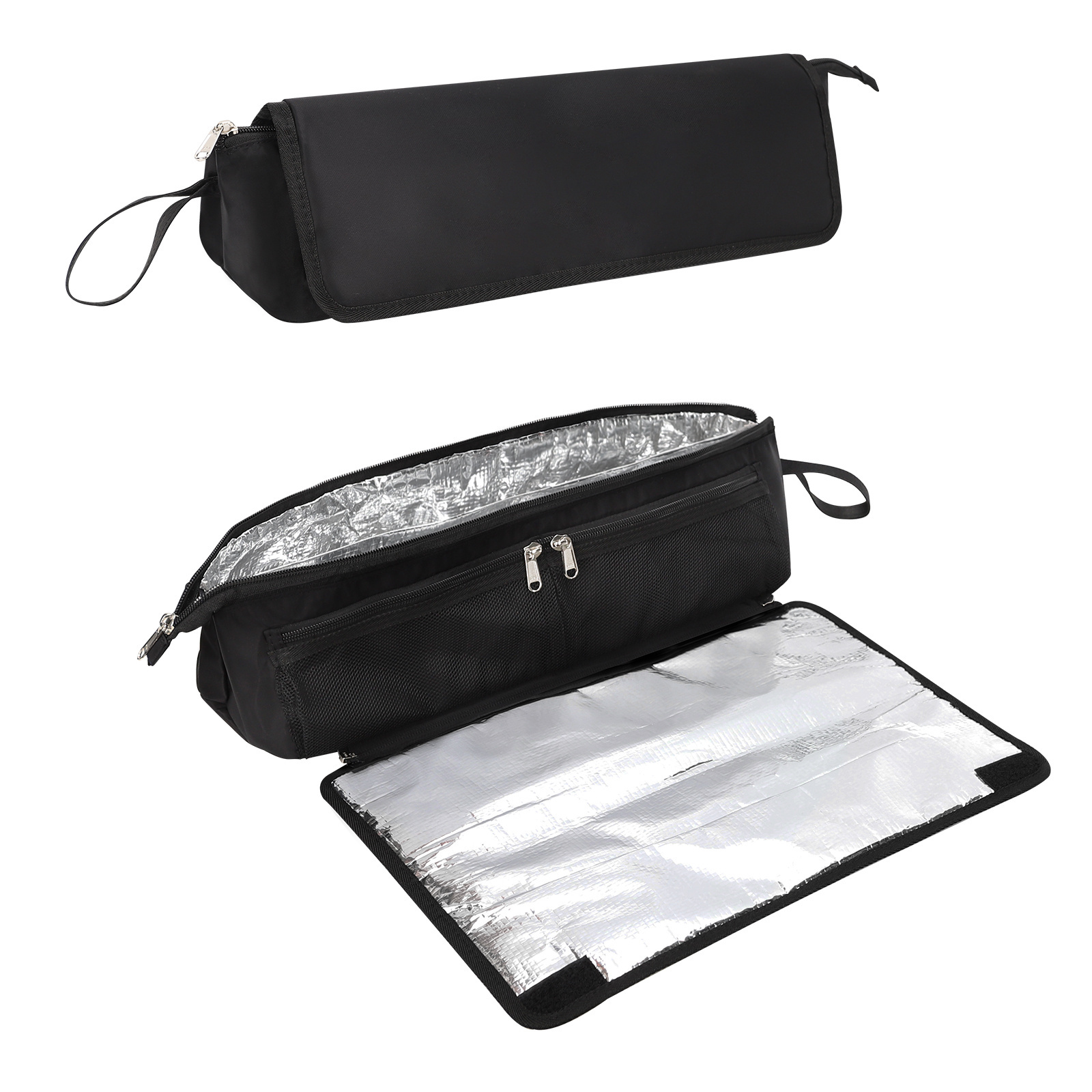 Relavel 2-in-1 Hair Tools Travel Bag and Tinfoil Heat Resistant Mat for Flat Irons Hot Hair Styling Tool Organizer with Pockets