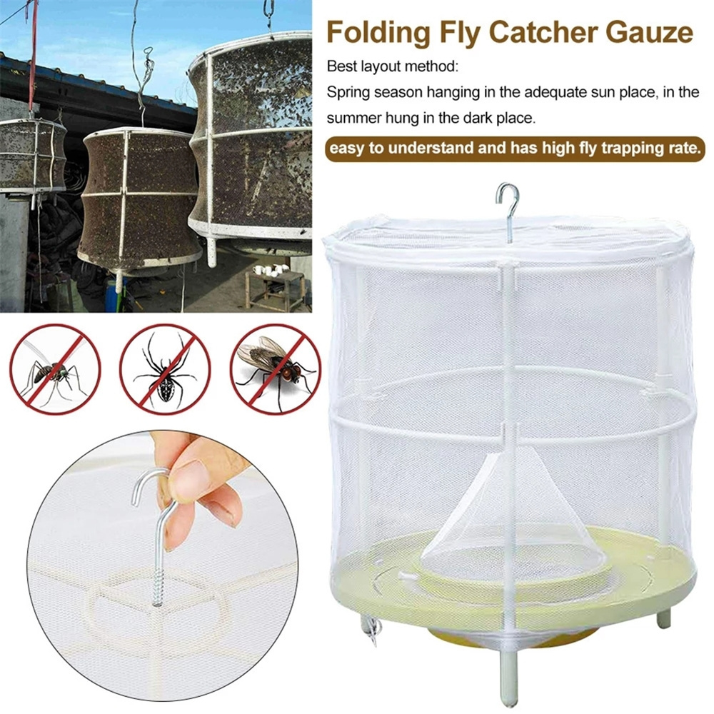 Effective Wasp Trap Kill fly Fruit Fly Killer Reusable Flytrap Hanging Net Home Yard Fly-catching Device Garden Supply