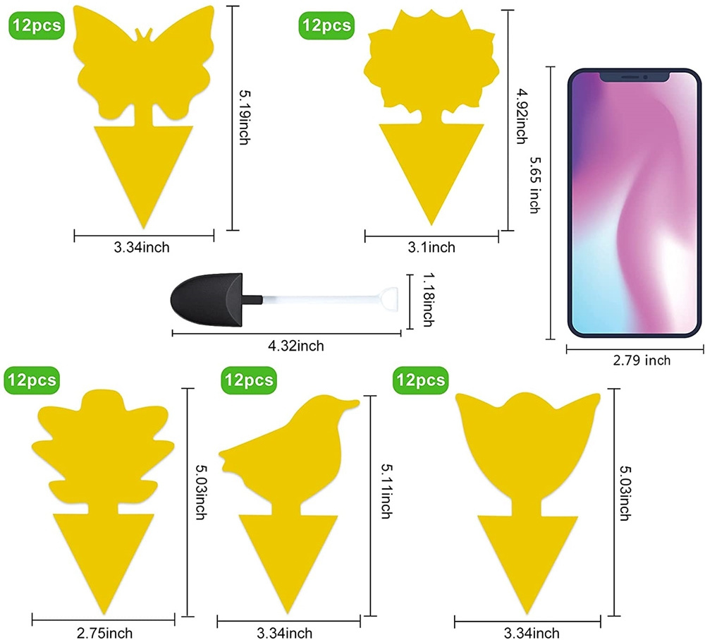 Sticky Trap Fruit Fly Killer Indoor, Fungus Gnat Trap for House Plants, Yellow Sticky Traps for Plants Insects Bug